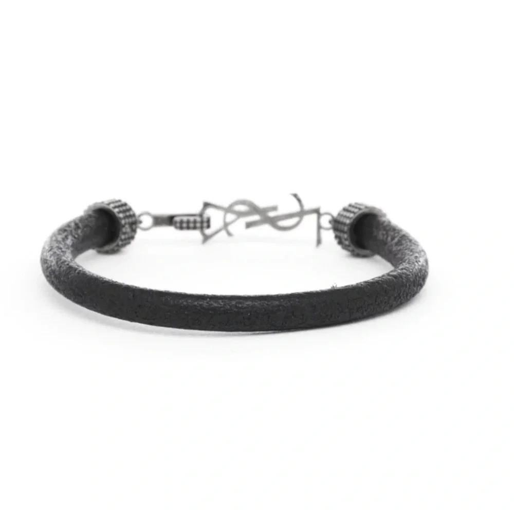 NWT YSL SAINT LAURENT OPYUM Bracelet Black lLeather Unisex🖤💝 - Picture 6 of 16